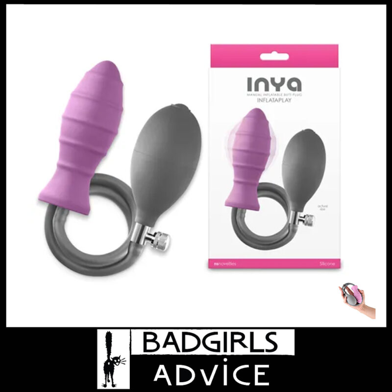 INYA | InflataPlay Blow Up Anal Plug Silicone Expanding 10.5cm Insert 69cm Total Long Pink