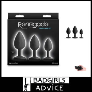Renegade | Triple Ace 3 Kit Anal Plugs Training 7.3cm 8.4cm 9.7cm Silicone Suction Cup Base Black