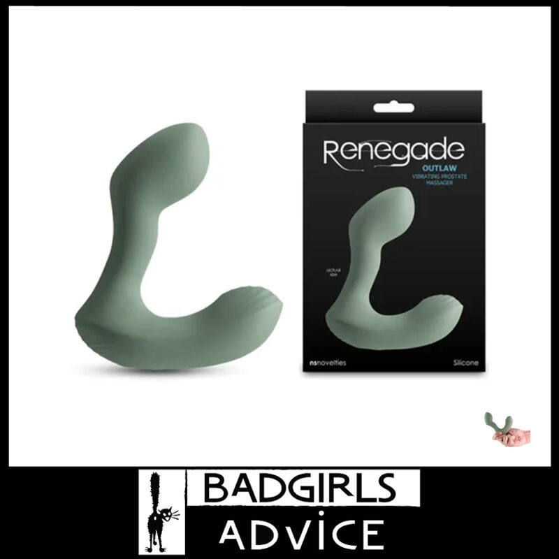 Renegade Outlaw | Vibrating Prostate Probe 16 Speed Anal Plug Usb 12cm Silicone Sage Green