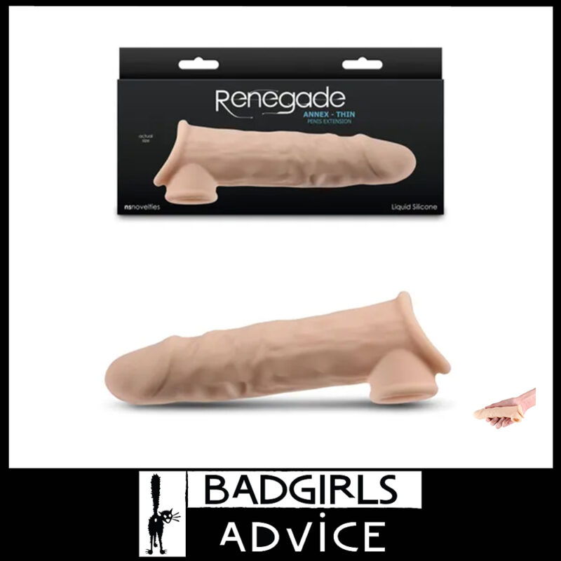 Renegade Annex | Thin | Penis Extender Sleeve Softy Stretchy 19.4cm Liquid Silicone Flesh