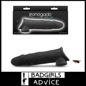 Renegade Annex | Thin | Penis Extender Sleeve Softy Stretchy 19.4cm Liquid Silicone Black