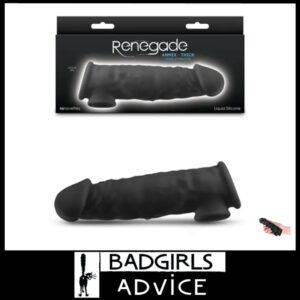 Renegade Annex | Thick | Penis Extender Sleeve Softy Stretchy 18.6cm Liquid Silicone Black