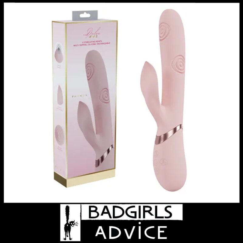 VIVE | Fronda G Spot Tapping 25cm Vibrating Long Clit Leaf Nub Rabbit 10 Speeds Usb Pink
