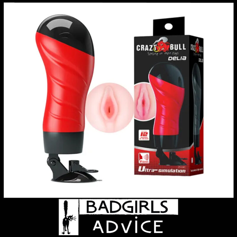 Crazy Bull | Masturbator Delia Battery 12 Speed Vibrating Pussy Stroker 28.3cm Tpr Beige