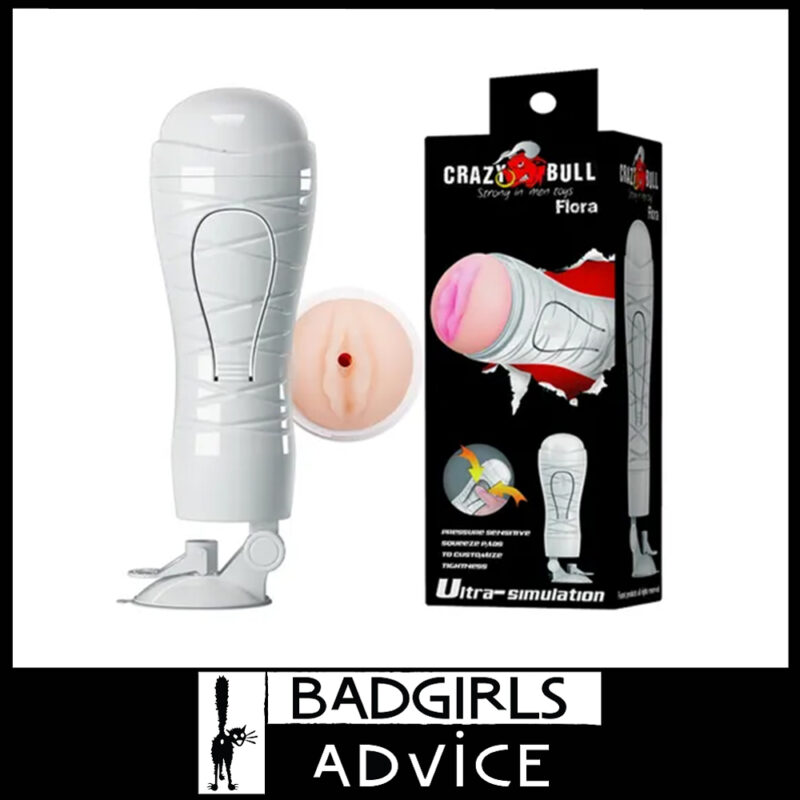 Crazy Bull | Masturbator Flora Hands Free Suction Cup Pussy Stroker 28.3cm Tpr Beige