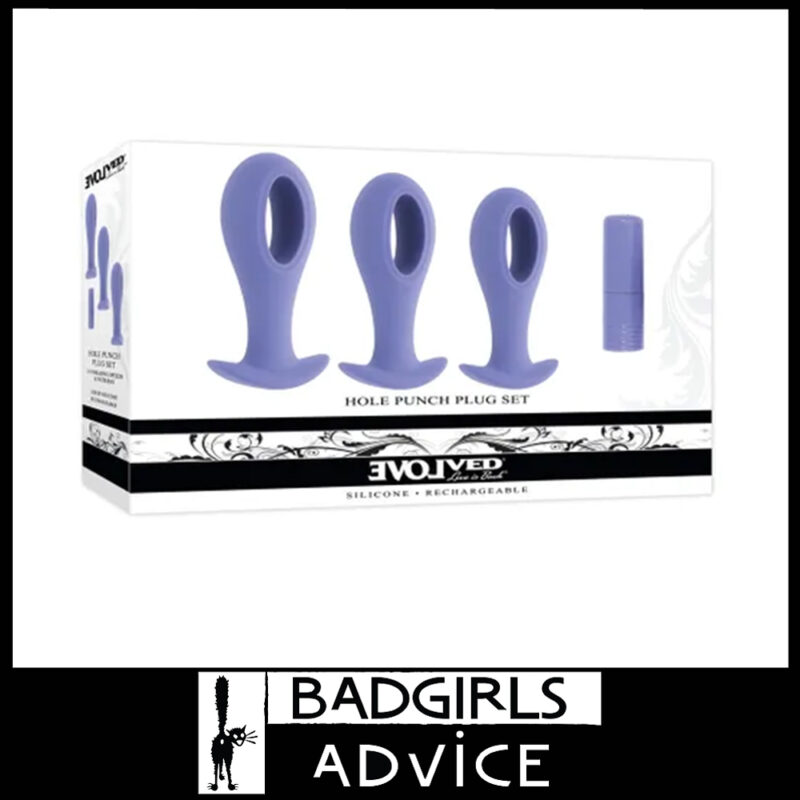 Evolved | Hole Punch Plug Set 3 Anal Vibrators 10 Speeds 10.3cm 11cm 11.5cm Silicone Purple