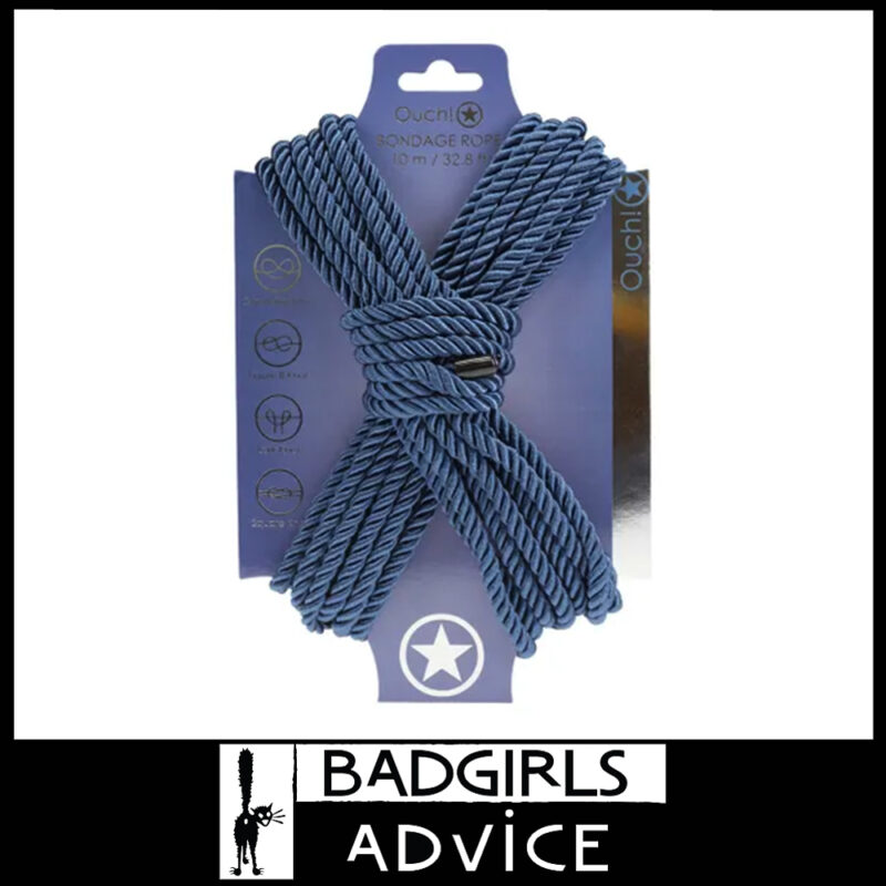 OUCH! | Bondage Rope Silky Smooth 10 Metres 40% Polyester + 60% Cotton Navy Blue