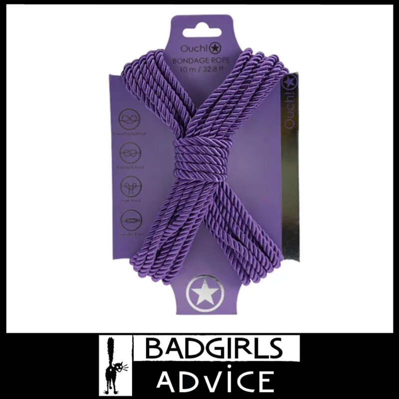 OUCH! | Bondage Rope Silky Smooth 10 Metres 40% Polyester + 60% Cotton Purple