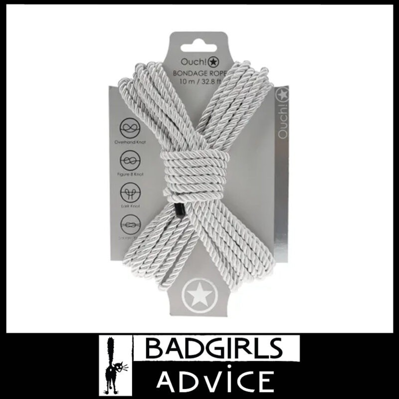 OUCH! | Bondage Rope Silky Smooth 10 Metres 40% Polyester + 60% Cotton Silver