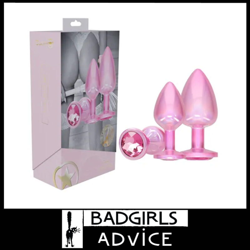 OUCH! | Anal Plug Set Paris Collection 7cm 8.2cm 9.5cm Aluminium Acrylic Gem Shimmer Pink