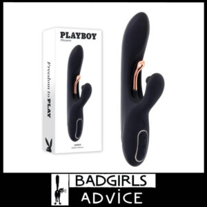 Playboy Pleasure Aureus Rabbit Vibrator 3 Motors 22.7cm 9 Speeds Gold Shaft Tickler Waterproof Silicone Black
