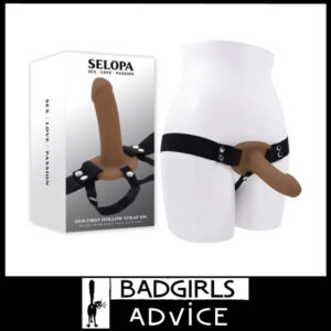 Selopa | Our First Hollow Silicone Strap On 16.3cm Suits 61cm -122cm Waist Brown