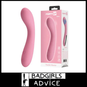 Party Up | Vibrator John Flexible Curved Usb 30 Speeds 16cm Waterproof Silicone - Pink