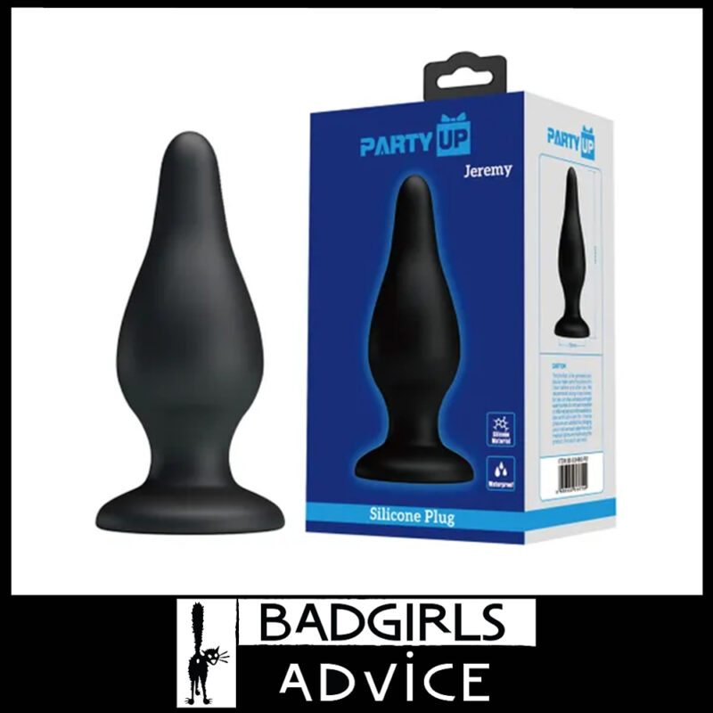 Party Up | Anal Plug Jeremy 15.4cm Large Booty Sex Toy Suction Cup Base Silicone Black