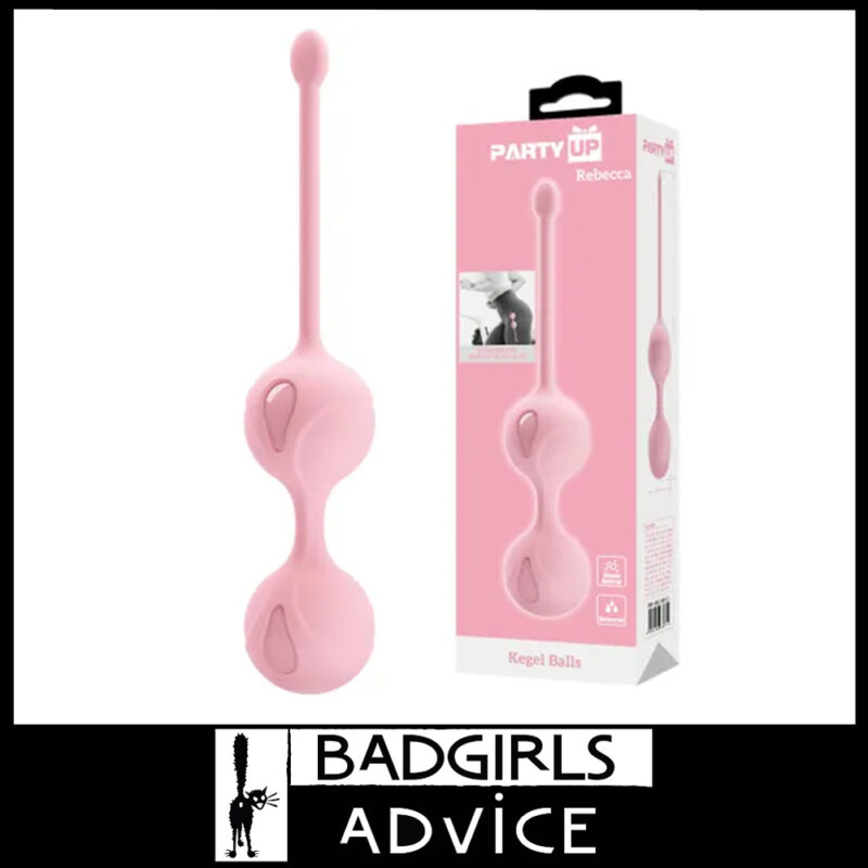 Party Up | Kegel Balls Rebecca 91g Wobbling Pelvic Floor Exerciser 16cm x 3.2cm Silicone - Pink