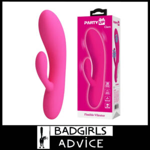 Party Up | Vibrator Bunny Sex Toy Clare Flexible 30 Speeds 16.9cm Waterproof Pink