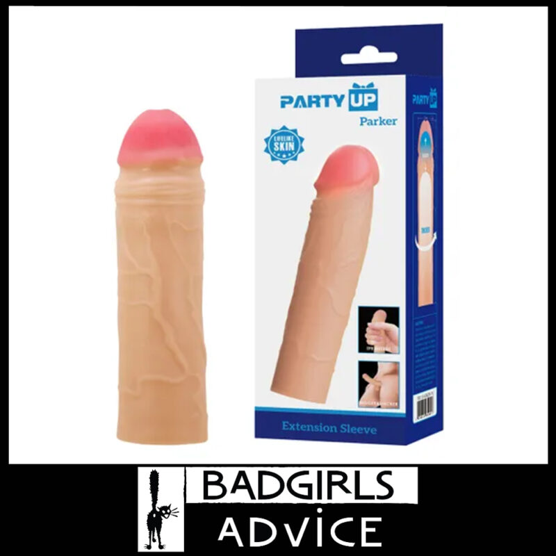 Party Up | Parker 2" Penis Extender Sleeve Stretchy Tpr 13cm x 2.3cm Inner Beige