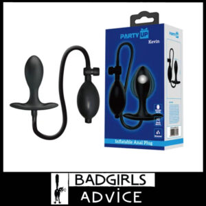 Party Up | Blow Up Anus Sex Toy Kevin Inflatable Ass Expanding Butt Plug 9.1cm Silicone Black