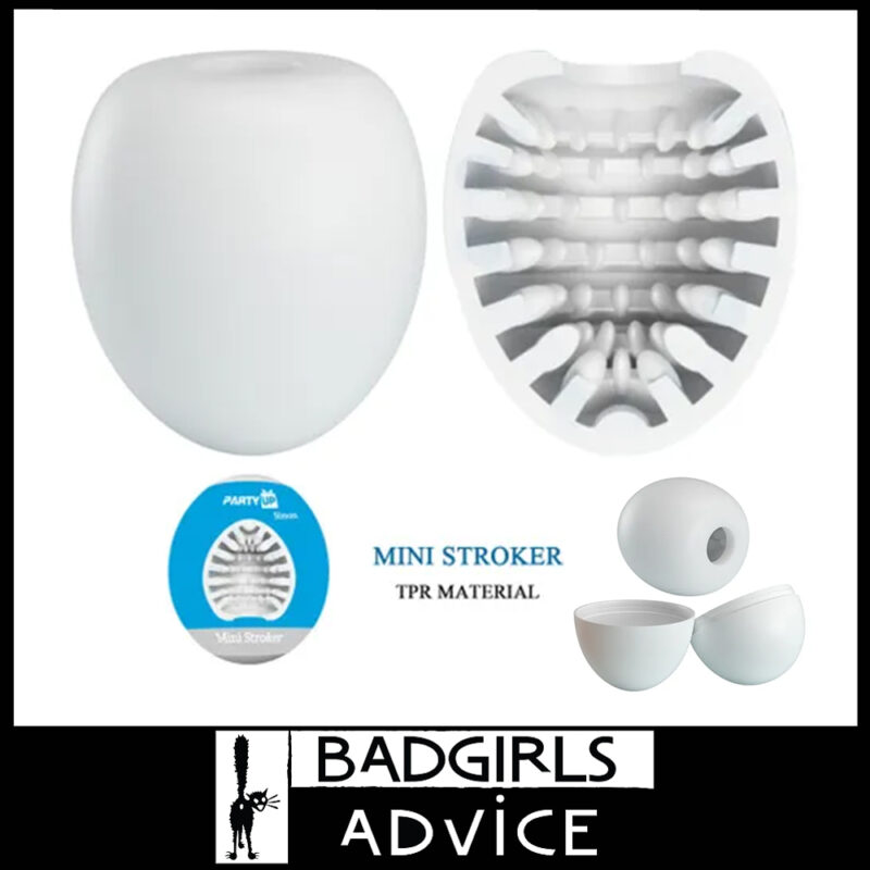 Party Up | Egg Male Masturbator Simon Mini Stroker 5cm x 5.5cm Tpr Sleeve White