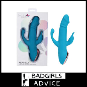 Maia | Vibrator 3 Way Rabbit Kennedi 25 Levels 9.25" Liquid Silicone Waterproof Blue