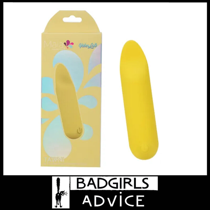 Maia | Vibrator Curved Tip Tawni 9cm Usb 12 Speeds Waterproof Silicone - Yellow