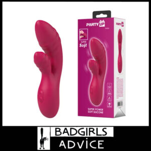 Party Up | Extreme Curve Rabbit Vibrator Usb 7 Speeds Squishy Silicone 16.2cm Dalida Pink
