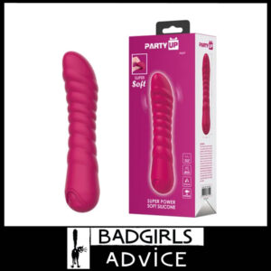 Party Up | Squishy Soft 7 Vibrator G-Spot Ribbed Jaylei Usb 14.6cm Waterproof- Pink