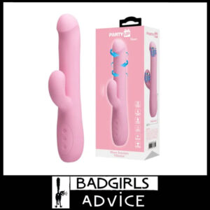 Party Up | Vibrator Rabbit Usb Dean 4 Wavy Rotating 12 Vibrator 23.8cm Waterproof Silicone - Pink