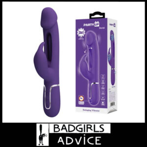 Party Up | G Spot 7 Vibrator Rabbit 4 Flapping David Swinging Usb 23.2cm Silicone Purple
