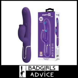 Party Up | 7 Thumping Shaft Rabbit Alan Dual Motor Usb Vibrator 7 Licks 22.8cm Waterproof Purple