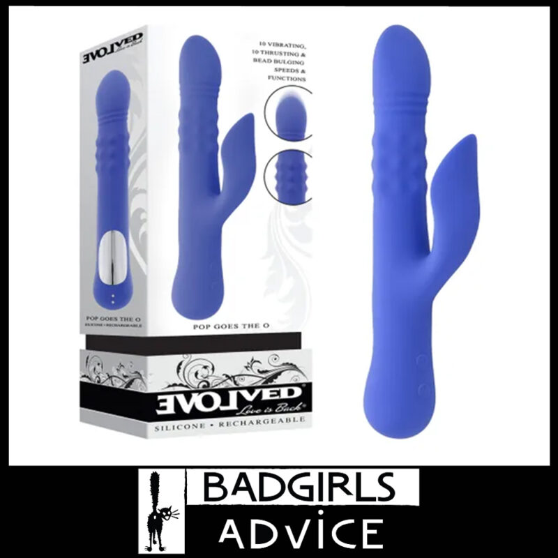 Evolved | Rabbit 10 Vibrator Pop Goes The O 10 Thrust 3 Motors 24.7cm Waterproof Silicone Purple