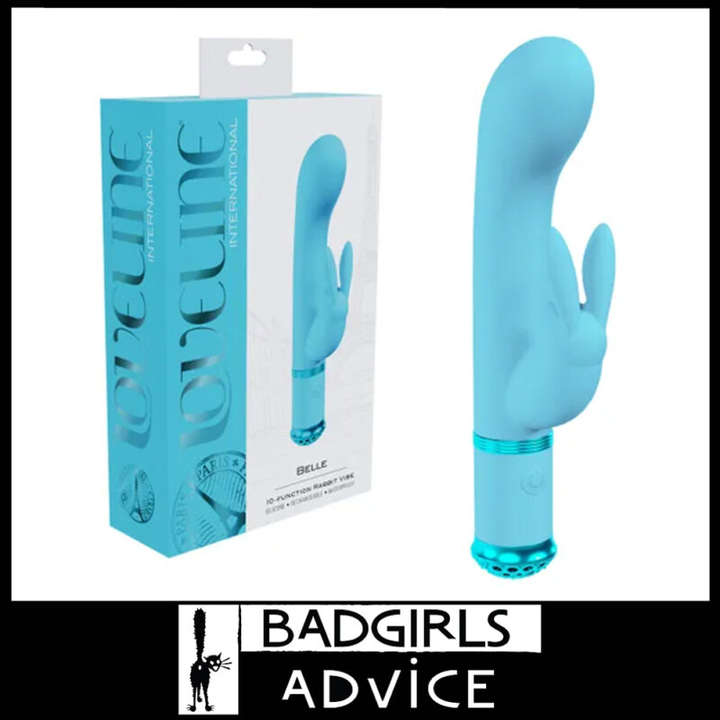 Loveline | Rabbit 10 Speed Vibrator Belle 15.6cm Usb Waterproof Silicone - Blue