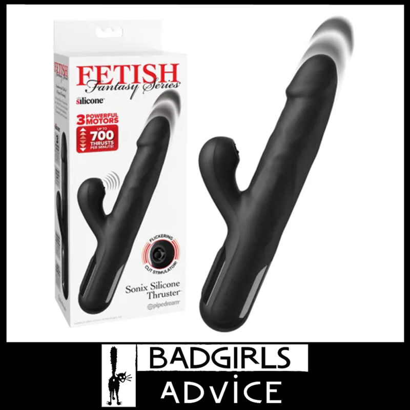 FFS | Sonix Silicone Usb 22cm Thruster Massager Gun Action Up to 700 Thrusts Per Minute! Black