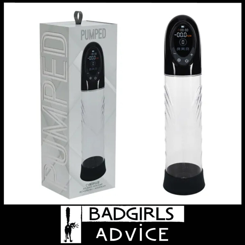 Pumped | Auto Penis Suction Pump Usb CyberPulse 21cm Insert Silicone Sleeve - Black