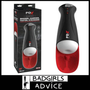PDX Elite | Auto Male Stroker Usb Fap-O-Matic Pro XL 34.9cm 5 Suction Travel Lock - White/Red