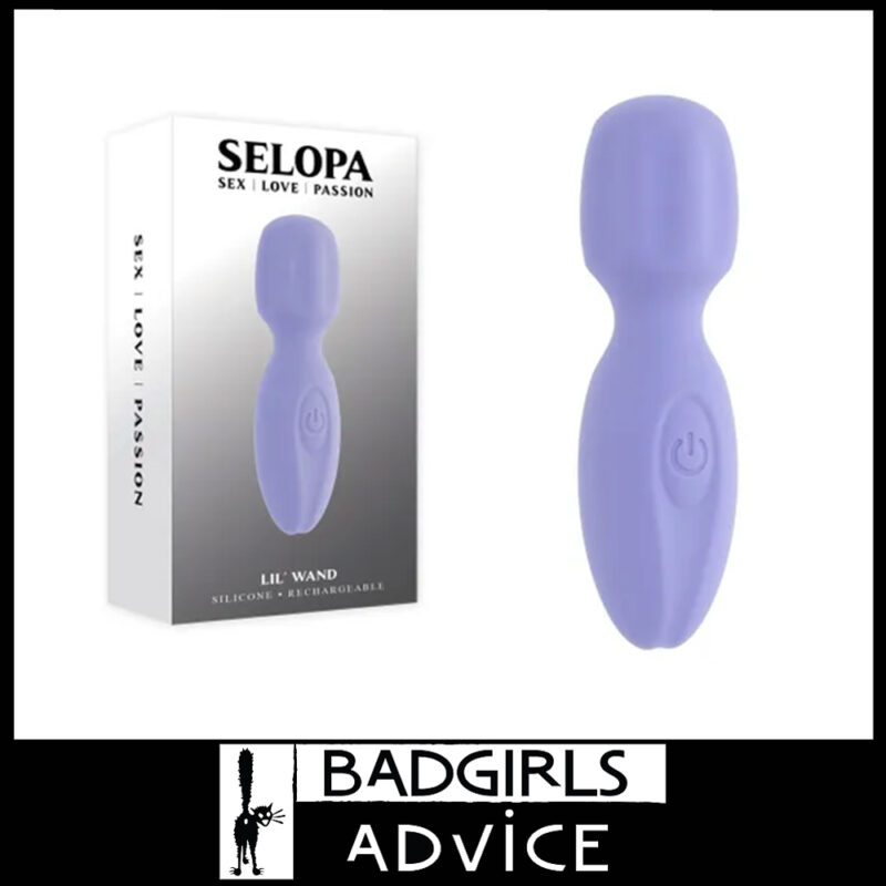 Selopa |Massager Vibrator Lil' Wand 10 Speeds 10.9cm Insert 4.4cm Waterproof Silicone Purple