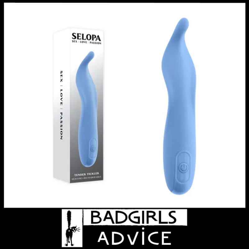 Selopa | Vibrator Pointed Tip Tender Tickler 16.2cm Usb 10 Speeds Waterproof Silicone Blue