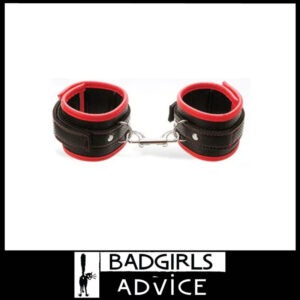 Adam & Eve | Scarlet Couture Vegan Leather Bondage Handcuffs 27.9cm x 7cm Red Black