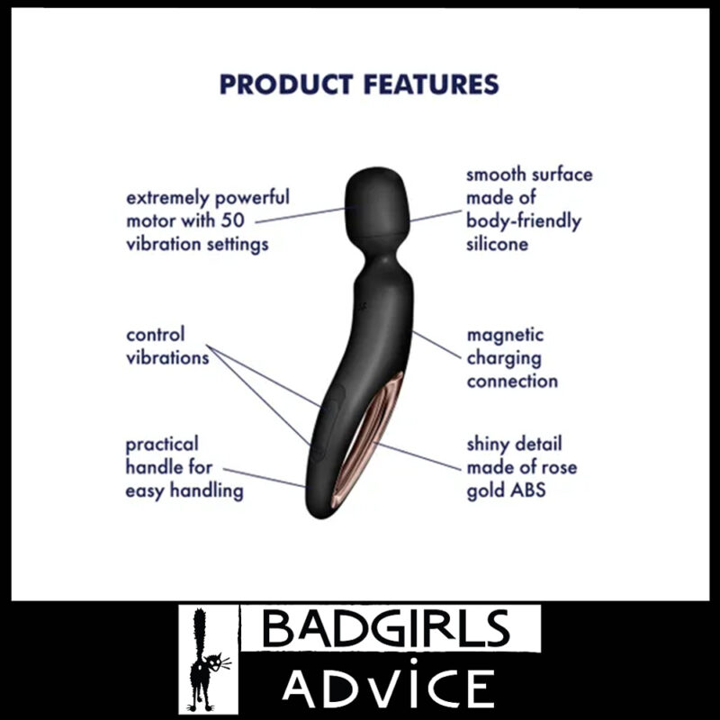 Satisfyer | Massage Wand Big Vibrator 11.8" Wand-erland 50 Level Usb - Black