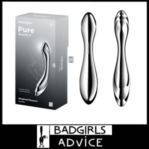 Satisfyer Pure Gravity 2 | Chrome Stainless Steel 21cm Curved Unisex 1.91kg Probe Silver