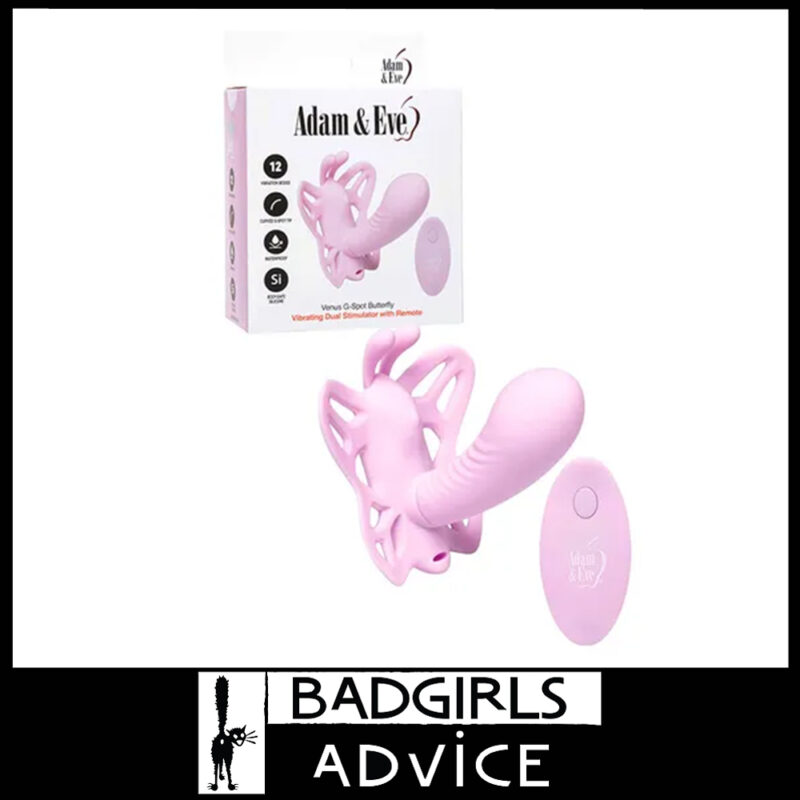 Adam & Eve | Vibrator Venus G-Spot Butterfly 12 Speeds Usb Remote Option 3" Insert Silicone Pink