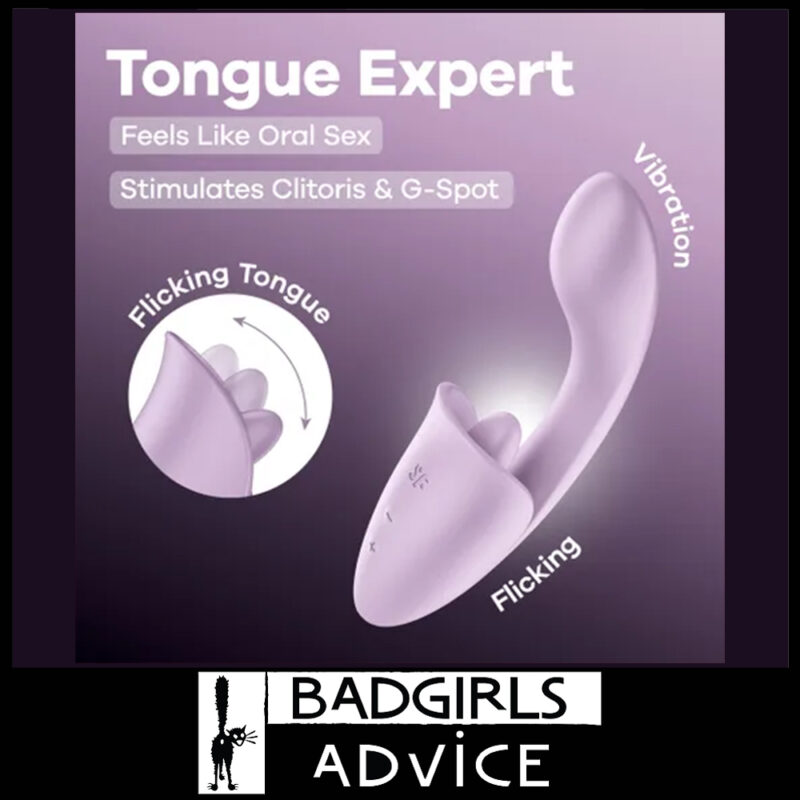 Satisfyer Tongue Expert | Rabbit Usb Vibrator 18cm 9 Flicking Clit Sex Toy Purple
