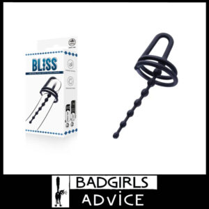 Bliss | Penis Probe sextoy Black Urethral Plug with Glans Ring