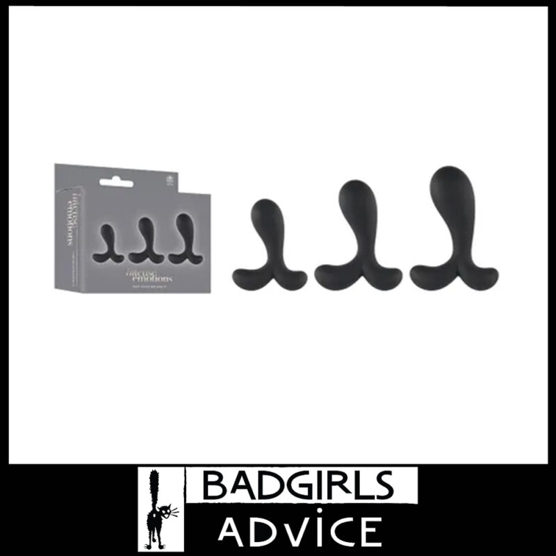 Intense Emotions | 3 Set Butt Plugs 3" 4" 5" Flared Base Anal Training Kit Black