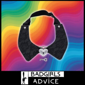 Sex & Mischief Heartbound Lace Day Collar Suits 45.7cm Neck Petite Sized With Key