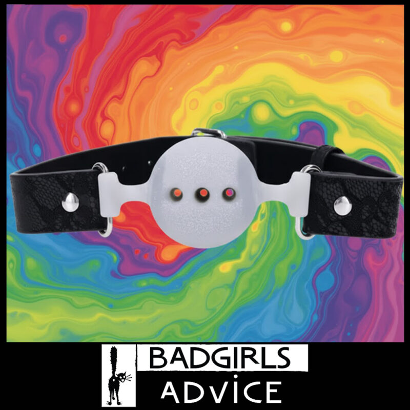 Sex & Mischief Lace Silicone Breathable Ball Gag 1.75" Wide Faux Leather Adjust Strap