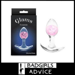 Glams Cosmic | Anal Plug sextoy Silicone With Glass Inside 8cm - Small - Pink