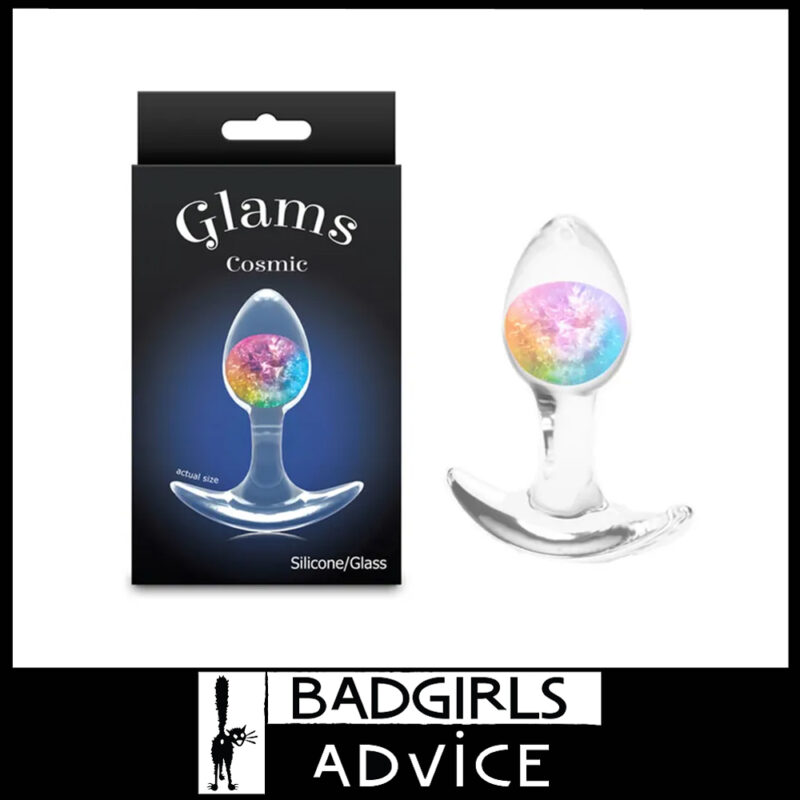Glams Cosmic sextoy Anal Plug Silicone with Glass Inside 8cm - Small Rainbow