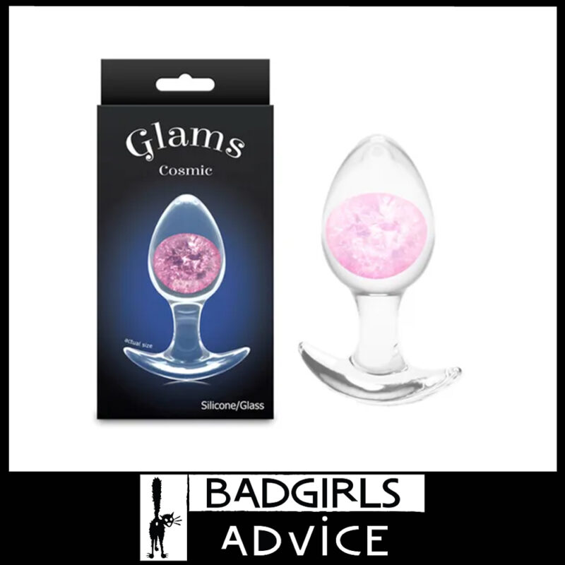Glams Cosmic | Anal Plug Silicone With Glass Inside sextoy 9.5cm Medium - Pink