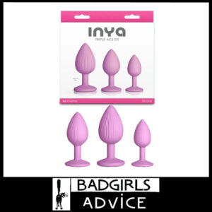 INYA Triple Ace Anal Plug sextoy 3 Set 9.7-8.4-7.3cm Silicone Blush